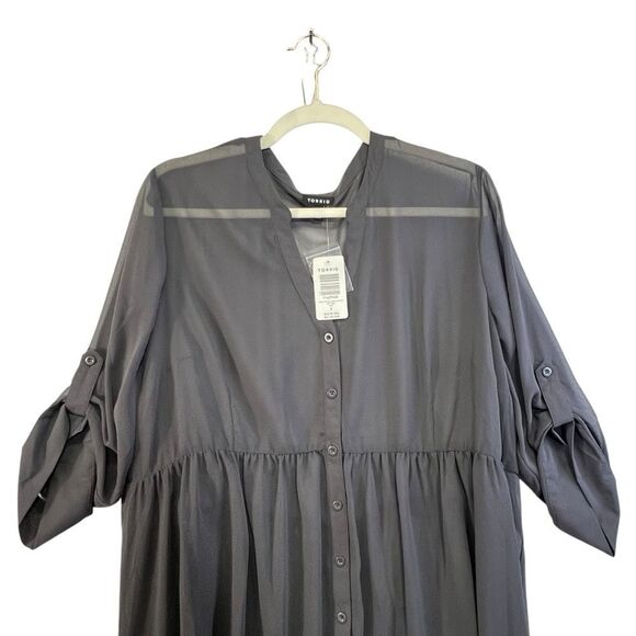 Nwt 2/2x Torrid Lexie Gray Hi-Lo Chiffon Tunic Size #11437435 - Picture 5 of 14
